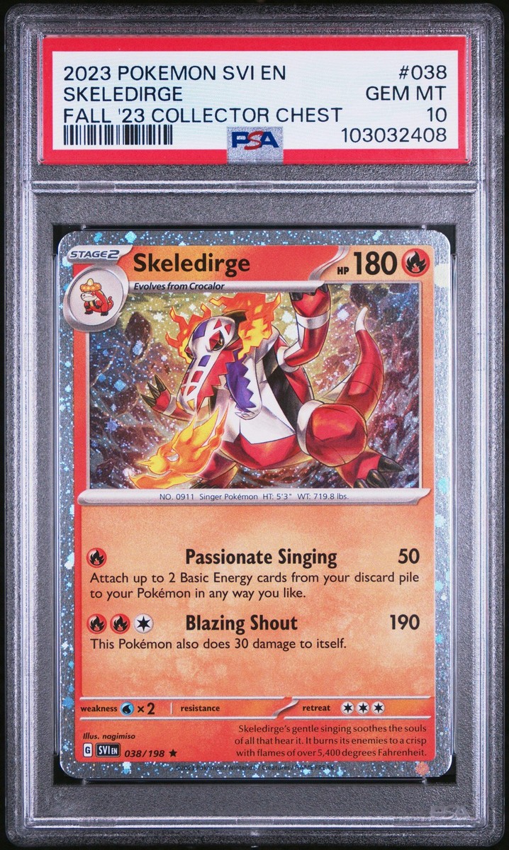 Pokemon Skeledirge Cosmos Holo 🔥POP 13🔥 Fall 23 Collector Chest