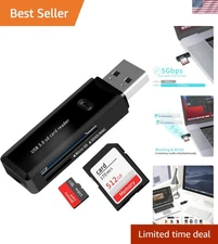 Compact USB 3.0 Card Reader - Fast SD & MicroSD Transfer for All Devices