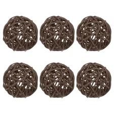 6-Pack Wicker Rattan Balls 80mm/3.2 Inch Decorative Rattan Balls Orbs Vase Fi...