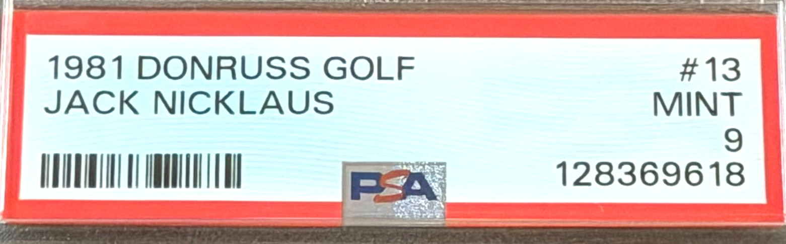 1981 DONRUSS GOLF #13 JACK NICKLAUS PSA 9 ROOKIE RC NEWLY GRADED RC HALL OF FAME view 3