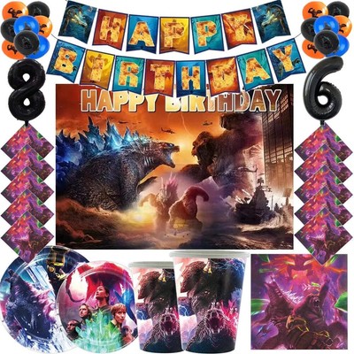 Godzillaed Monster King Motiv Geburtstag Party Deko Geschirr Set Hintergrund P