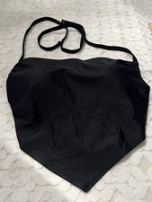 AERIE GIRLS SIZE S BLACK BIKINI TANKINI TOP NEW TAGS MSRP 34.95