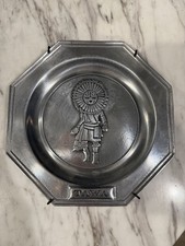 Vintage TAWA Hopi Sun Kachina Aluminum Wall Plate Southwest Souvenir 7”