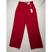 Abercrombie  Fitch Sloane Tailored Pant Red Ultra High Wide Leg 26 Short NWT