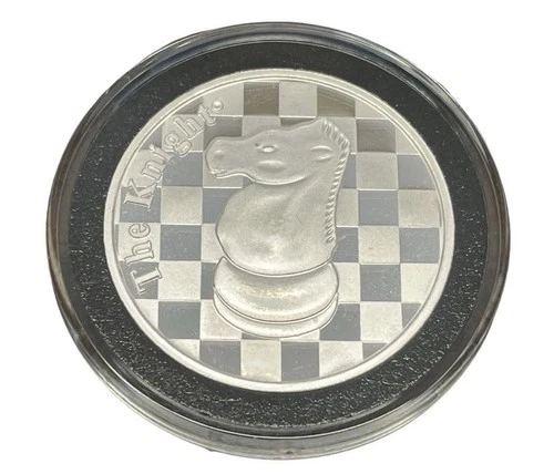 2022 Silvertowne 1 oz .999 Silver Round BU Chess Coin The Knight Limited Mintage