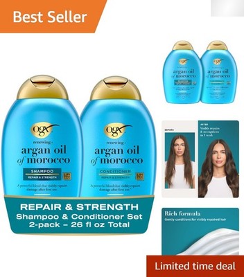 OGX Argan Oil Shampoo & Conditioner Set - 2 Pack, 13 fl oz Each, Sulfate-Free