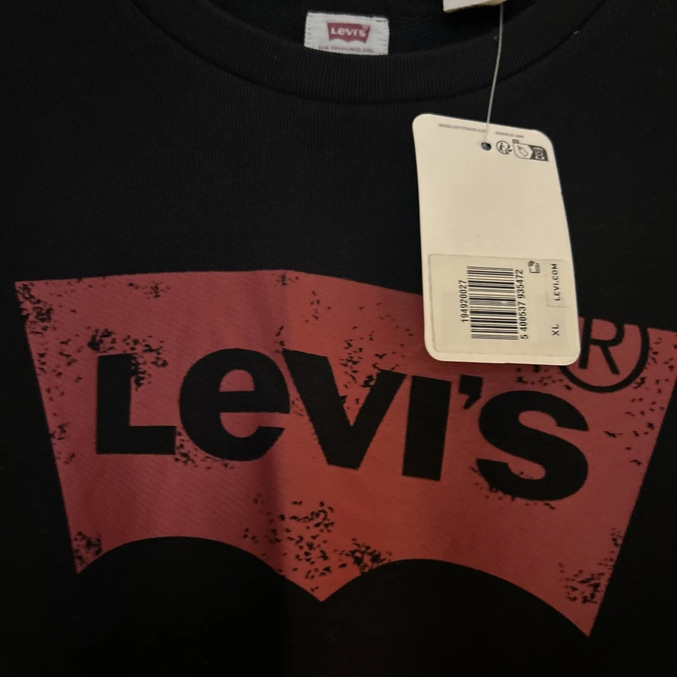 Levi’s XL Men’s Black Sweatshirt. New With Tags. Black. Logo - Image 3 of 4