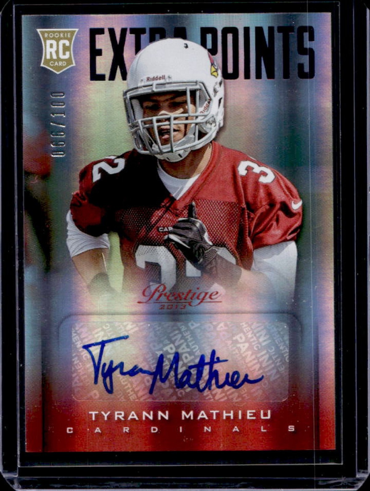 Tyrann Mathieu Panini Prestige #279 Autograph-Extra Points Purple