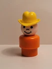 EUC Vintage Fisher-Price Little People Rare HTF Orange Farmer Whoops