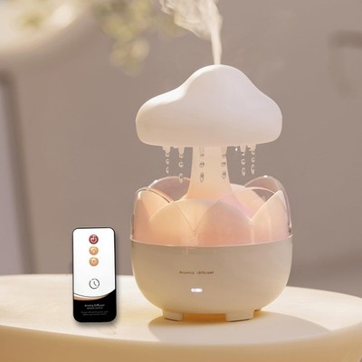 DEALFUN Raindrop Portable Humidifier,Cloud Essential Oil Diffuser,230ml Capac...