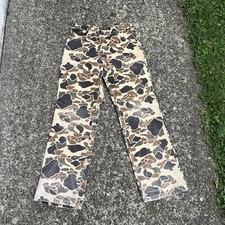 Vintage 10X Hunting Pants Frog Skin Duck Camo Canvas Goretex USA Made Men  s M