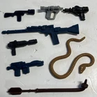 8 Old Star Wars 1977-1985 Weapon & Accessories Lot Yoda Brown Snake, Blasters !!