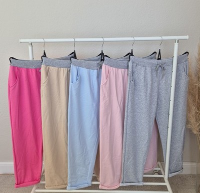 Italy Moda Jogginghose Freizeithose Baumwolle Hose Jogger Uni Curvy 46 48 50