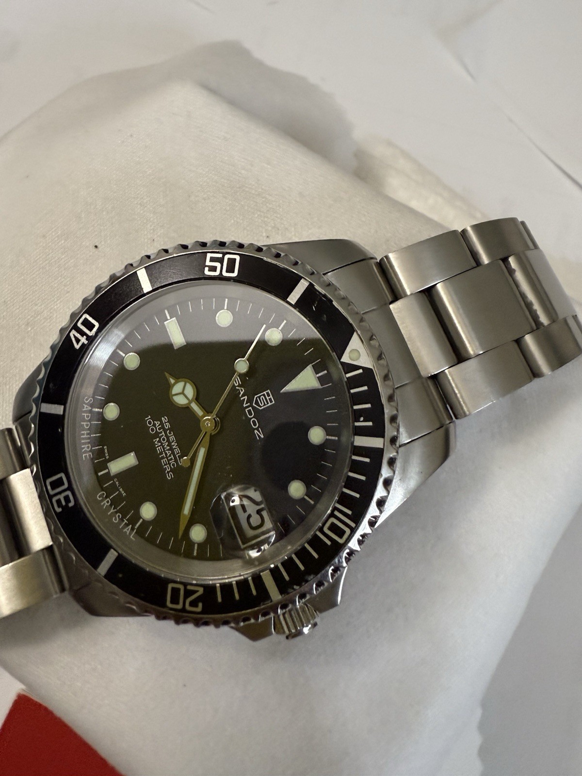 Sandoz Mechanical Automatic Divers Watch With Box… - image 8