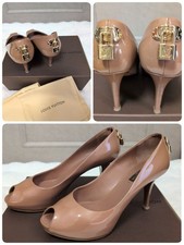 LOUIS VUITTON décolleté tacco pelle beige EU 37 dal Giappone 142757K autentiche