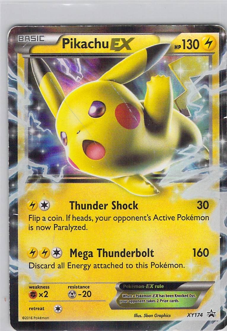 Pikachu EX XY174 XY 2016 English HP/DMG Pokemon TCG