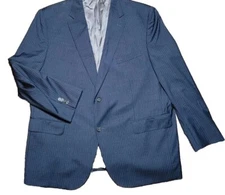 Cremieux Collection Top 100% Wool Ing Loro Piana Mens 50R Navy Blue Pinstripe 