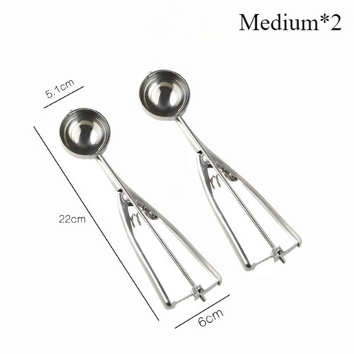 Paletta Gelato Alimentare Acciaio Inox con Trigger Set Cucchiaini Biscotti - Foto 16 di 24
