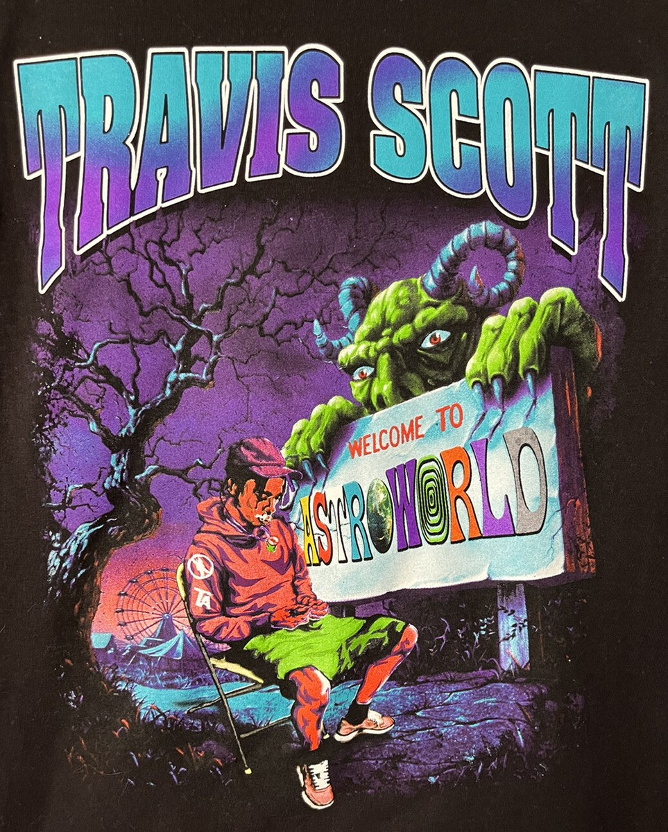 Travis Scott “Welcome To ASTROWORLD” Graphic Print T Shirt Adult 