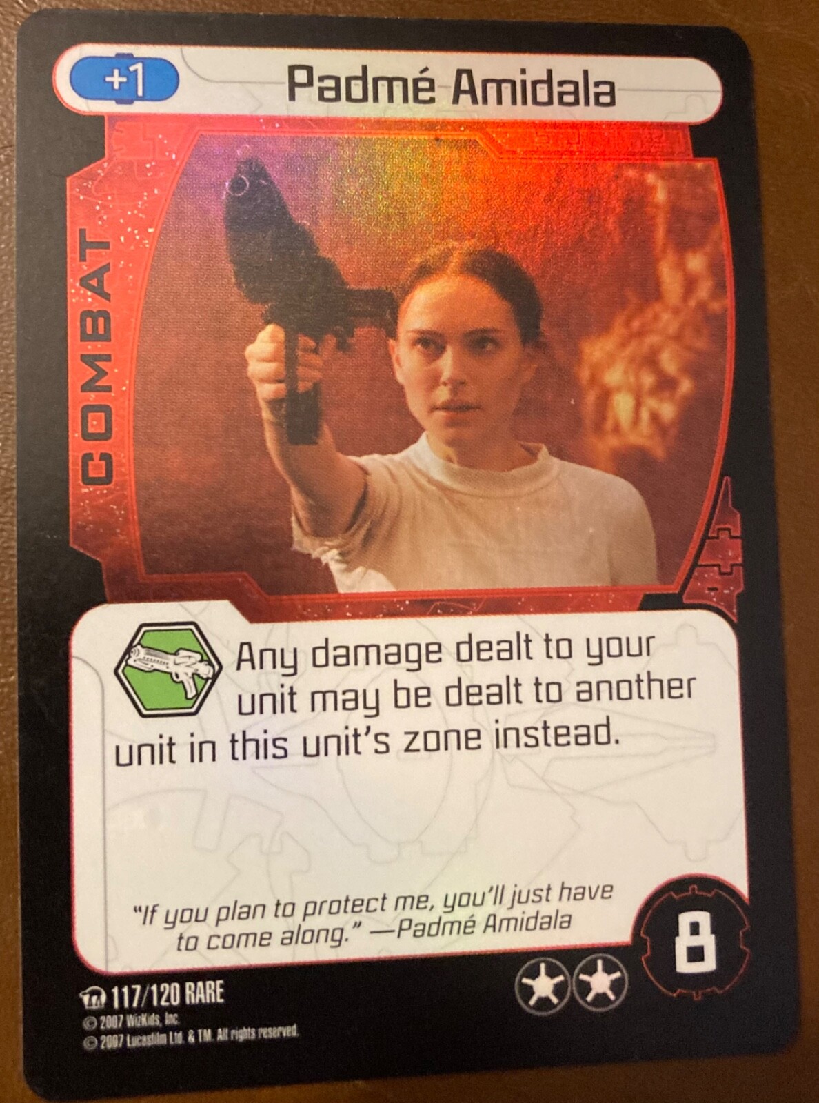 Padme Amidala 117/120 rare foil card 2007 star wars pocketmodel TCG card game
