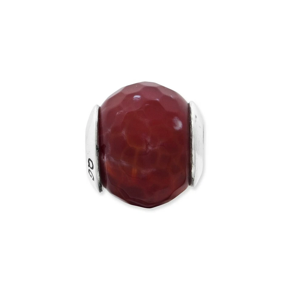 Rot Cracked Achat & Muschel Stein Perlen .925 Sterlingsilber Reflection Beads - Bild 3 von 4