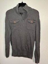 1981 Guess 1/2 Zip Mock Neck Women  s Long Sleeve Sweater Gray Sz SP