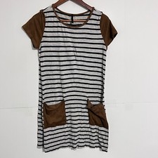 Vintage Yoyo Womens Tunic Shirt Size 5 S Grey Striped Rayon Made In USA