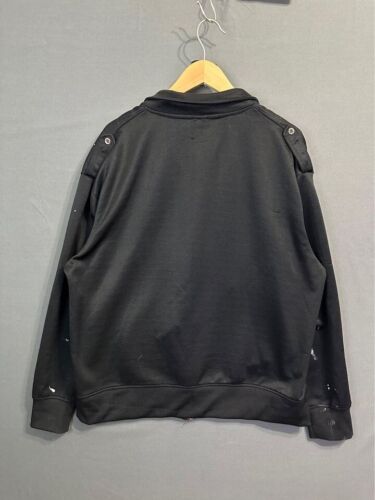 Vintage Avirex Jacket Mens Medium Black Zip up Paint Stains Thrashed Grunge Y2K - Picture 2 of 8