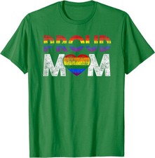 Proud Mom Rainbow Hearts Quote Design For LGBT Unisex T-Shirt