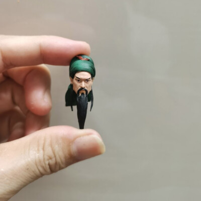 Painted 1/18 The Three Kingdoms Guan Yu Head Sculpt Man Head For 3.75'' Figure