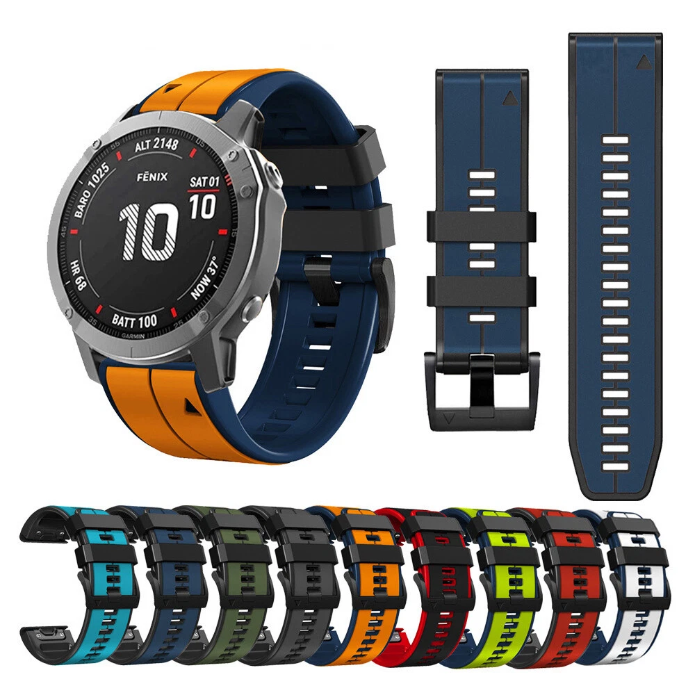 Cinturino Garmin Due Pezzi Fibbia Classica Cinturino In Silicone Per Garmin Fenix 5/5 Plus - Fascia Sportiva Con Sgancio Rapido, Regolabile Per Polso 6-8.5", Vari Colori 6 Watch Bands - Foto 2