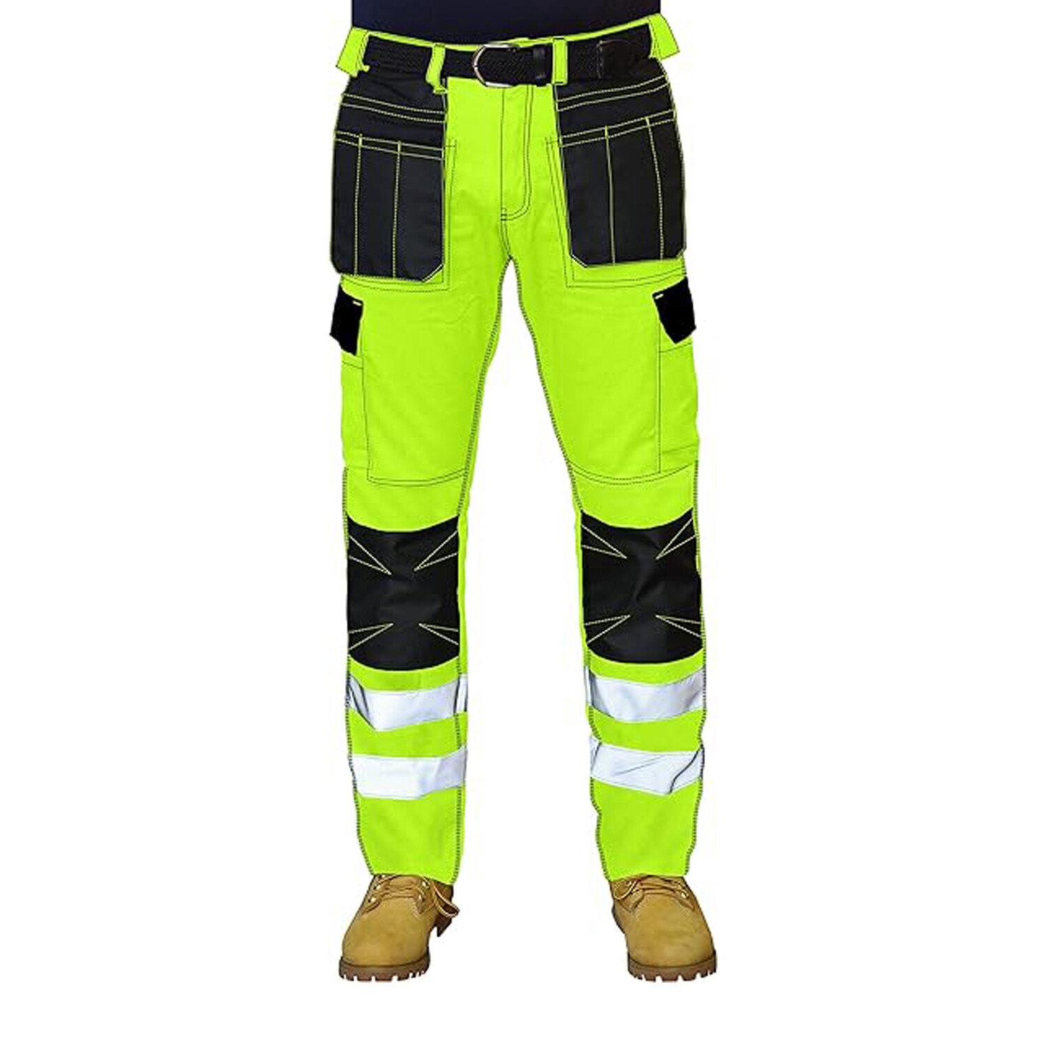 Men’s Cargo Hi Vis Work Trousers Heavy Duty Workwear Orange,Parrot ...