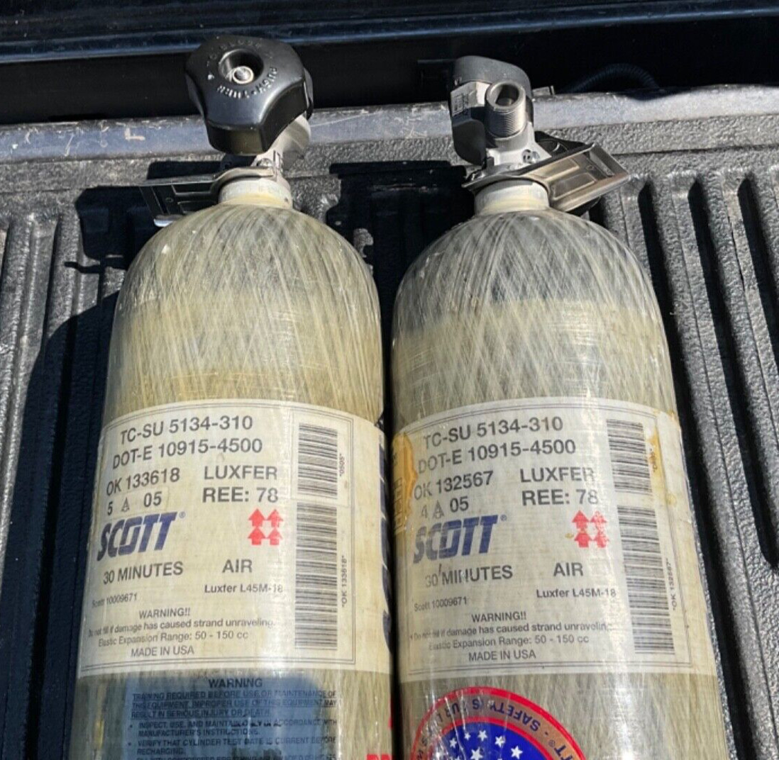Scott SCBA 4500 psi 30 minute. Cylinder/bottle air Tank, Mfr. Date 2005-2006