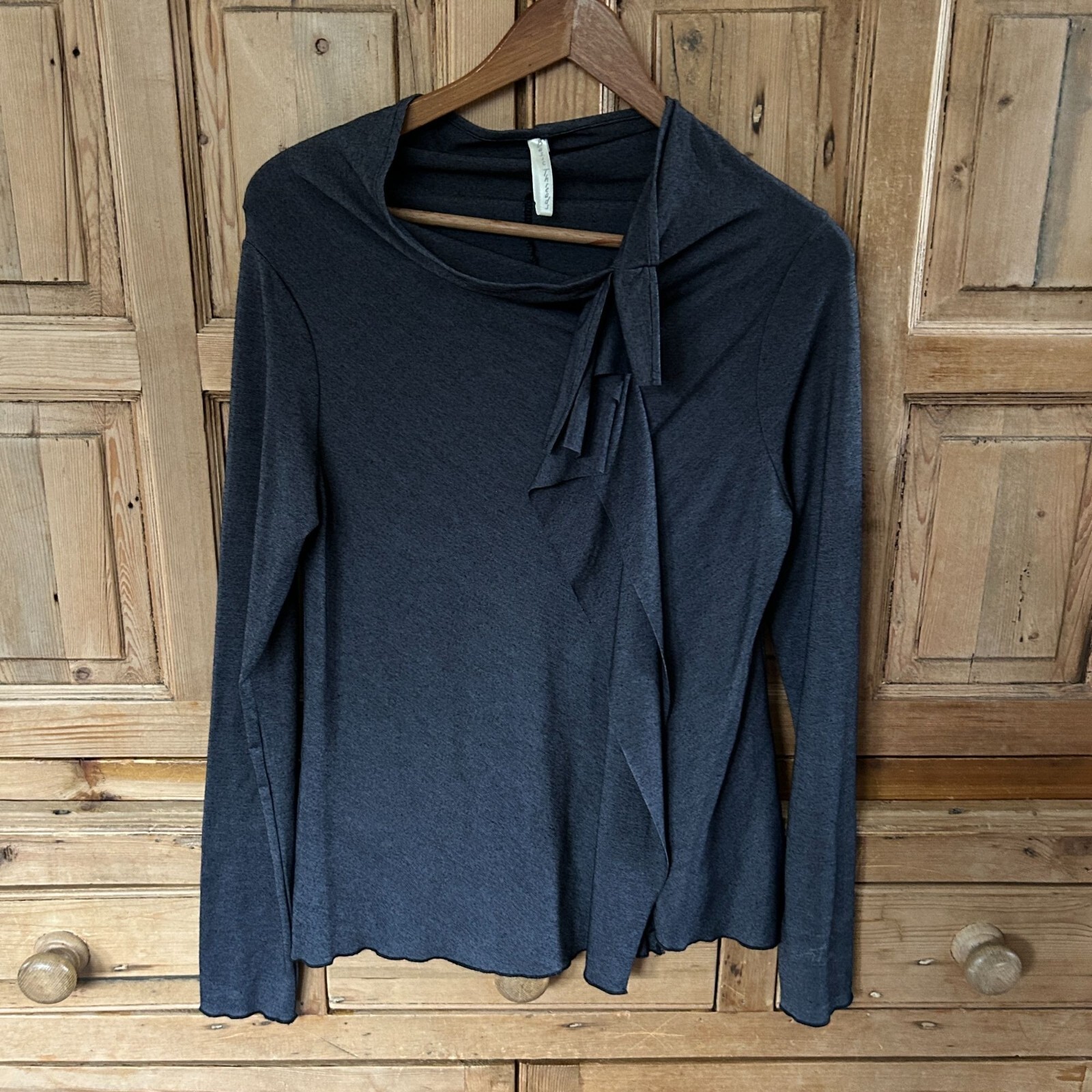 Basic Threads XS Long Sleeve Blouse Charcoal Gray… - image 1