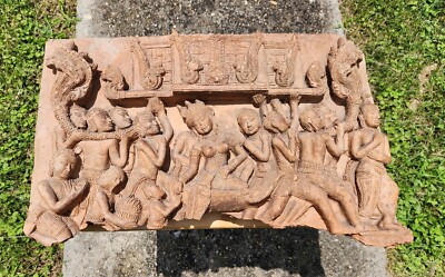 STUNNING Khmer Angkor Clay Stone Relief Panel Buddha Archaeological Plate!!!