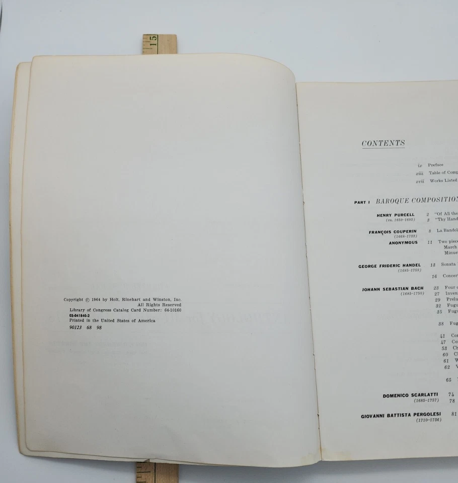 Anthology for Musical Analysis 1964 Charles Burkhart Vintage - Image 4 of 4