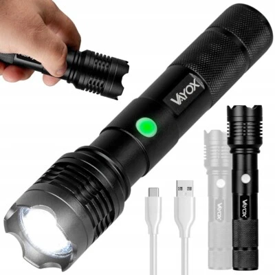 Taschenlampe Taktische LED Vayox VA0116 800lm Wiederaufladbar Schwarz