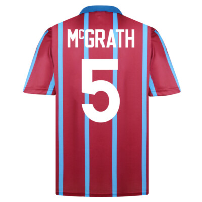 Aston Villa 1994 McGrath No5 Retro Football Shirt 100% POLYESTER Men's  UK