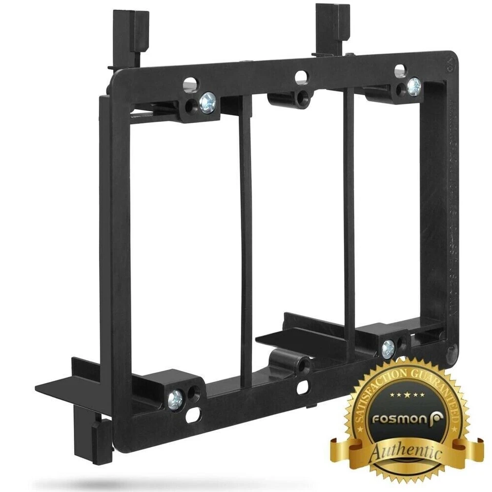 Fosmon 3 Gang Low Voltage Easy Install Flush Mount Mounting Bracket Plate Black