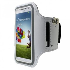 ARMBAND SPORTS GYM WORKOUT COVER CASE RUNNING ARM STRAP WHITE For CELL PHONES
