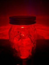 Halloween spider on the skull jar colorful led light, indoor, table top window d