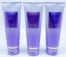 3 BATH  BODY WORKS FRESH CUT LILACS MOISTURE ULTRA SHEA BODY CREAM 8 oz NEW