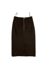 Robe Mi-Longue Noire à Imprimé ChaîNe Extensible Italienne Karen Millen