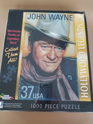 White Mountain Puzzles John Wayne US Postage Stamp Hollywood Legends 1000 Piece 