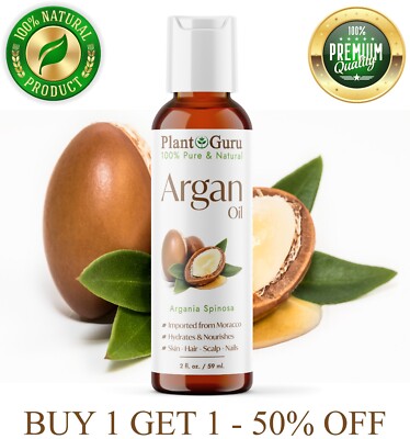 Argan Oil 2 oz. Morocco 100% Pure Natural Unrefined For Hair Growth, Skin, Face