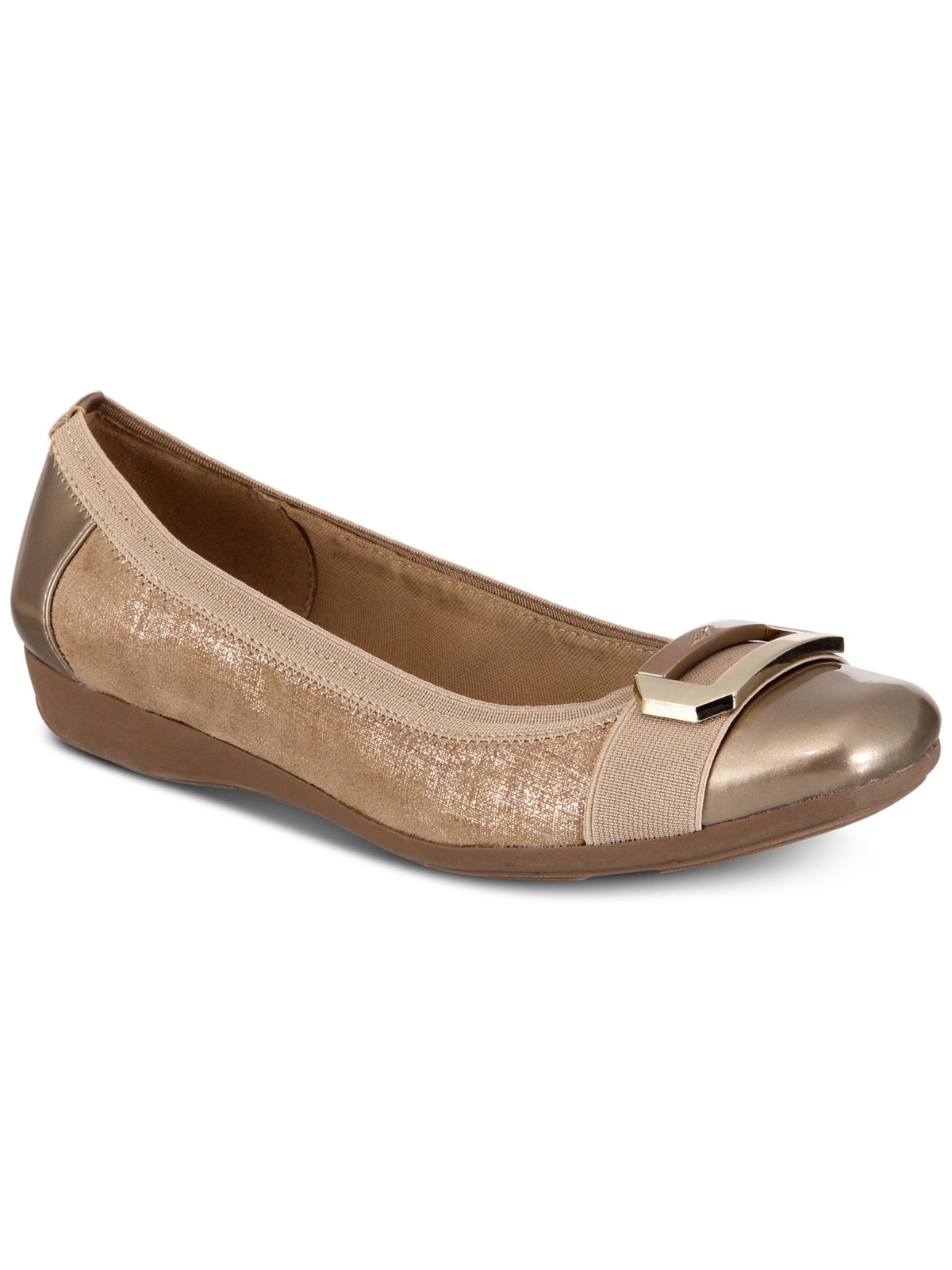 AK SPORT Женские слипоны на танкетке с квадратным носком и золотистой фурнитурой 5 м 9090₽