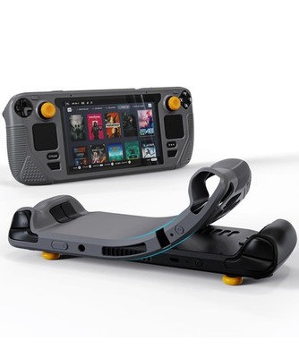 Protective Case Steam Deck OLED/LCD Gray with Non-Slip Thumb Grips Silicone