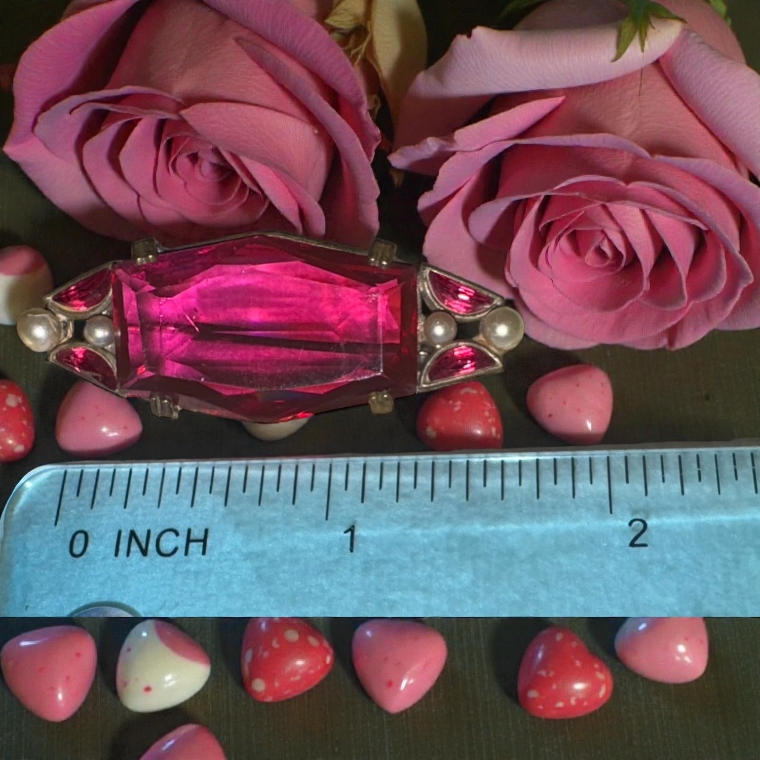 Signed Czechoslovakia Art Deco Ruby Red Bohemian … - image 2