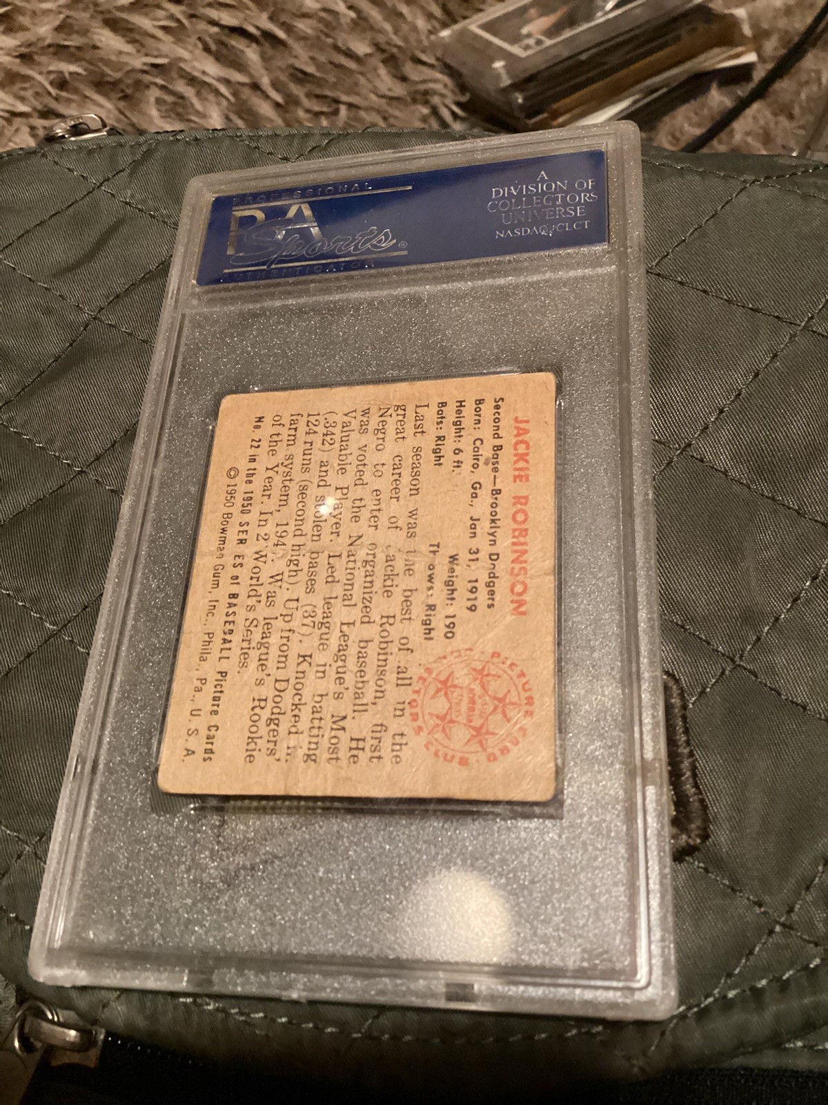 1950 Bowman JACKIE ROBINSON 🔥🔥🔥⚾️🔥🔥🔥 PSA 1  Graded PR-FR  view 5
