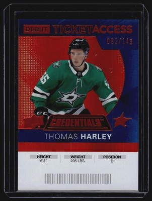 2021-22 UD Credentials #130 Thomas Harley 2020-21 Debut Ticket Access #/149